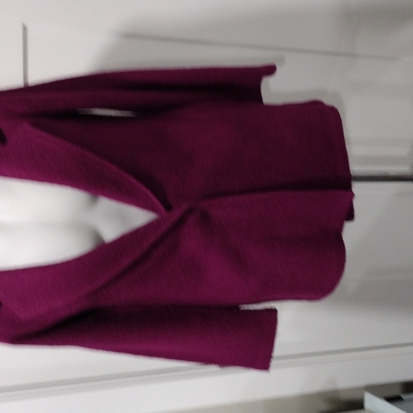 Rachel Zoe unlined purple unbelted wool blend coat. Small - Picture 4 of 10